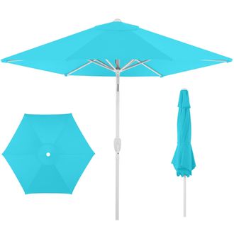 Best Choice Products 7.5ft Patio Umbrella White Pole, Outdoor Market Umbrella Steel Pole