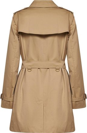 Burberry Womens Trench Coat Kensington Honey Beige Cotton & Raincoats