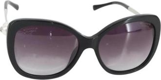 Chanel Pre-owned Metalen Zonnebril - Dames - Vintage Accessoires - Zwart - ONE Size - Vintage