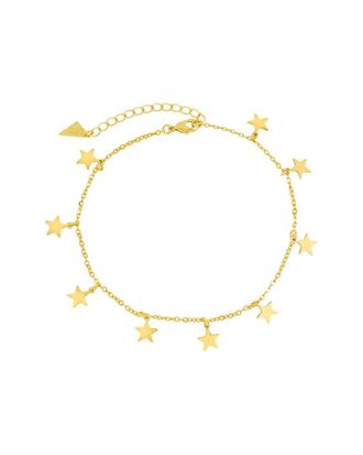 Sterling Forever 14K Plated Star Anklet