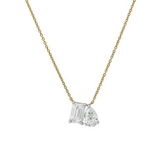 LuvMyJewelry Aurelia 14K Gold Lab Grown Diamond Toi Et Moi Necklace - 1 Ct in 14K Yellow Gold at Nordstrom