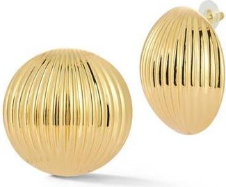 Glaze Jewelry Rib Button Stud Earrings in Gold at Nordstrom Rack