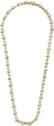 BaubleBar Round Bezel Tennis Necklace in Gold/Clear at Nordstrom
