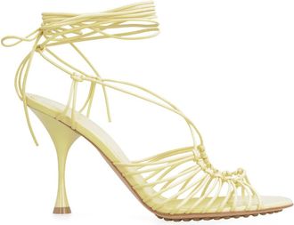 Bottega Veneta Lams Sandalen met Stippenhakken - Dames - Sandalen met hakken - Geel - 38 EU - Schoenen
