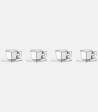 Serax Carte Blanche set of 4 porcelain cups and saucers