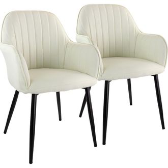 Elama 2 Piece Fabric Accent Chair with Metal Legs in Beige at Nordstrom