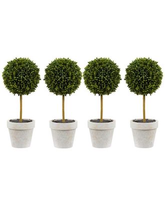 A&B Home Discontinued A&B Home Faux Topiaries With Cream Pot Set Of 4