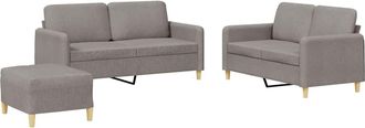 vidaXL Vidaxl - Juego De Sof&aacute;s Con Cojines 3 Piezas Tela Gris Taupe