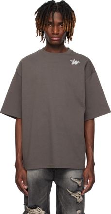 【関税込み】We11done グレー Spark ロゴ Tシャツ We11done logo-print Cotton T-shirt | Grey | FARFETCH