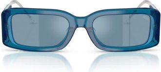 Diesel 53mm Rectangular Sunglasses in Bilayer Blue Transparent Blue at Nordstrom