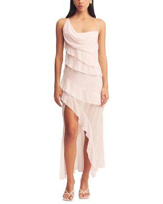 Shona Joy Amina Asymmetrical Ruffle Maxi Dress