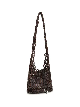 Staud Womens Coronado Bag Wood Beads Shoulder