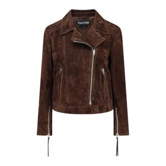 Tom Ford Lex417 Jacket - female - Tom Ford - Leather Jackets - Brown - S - Jackets