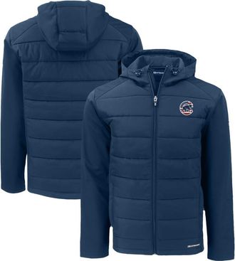 Cutter & Buck Mens Cutter & Buck Navy Chicago Cubs Stars & Stripes Big & Tall Evoke Hybrid Eco Softshell Recycled Full-Zip Hoodie Jacket at Nordstrom, Size 5Xb