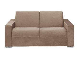VENTE-UNIQUE.COM Sof&aacute; cama terciopelo 2 plazas beige 174x223cm