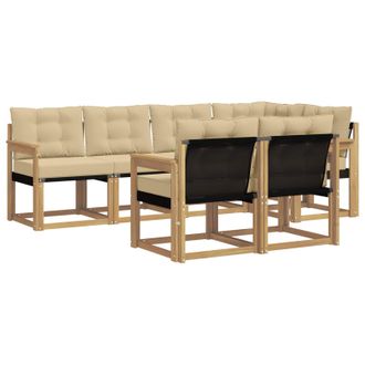 vidaXL Conjunto De Sof&aacute;s De Exterior Con Coj&iacute;n 7 Pcs Y Beige Vidaxl