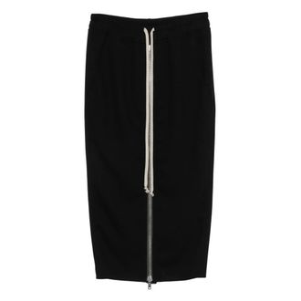 Rick Owens Midi Skirts, female, Black, Size: XS Zipped Short Pillar Skirt