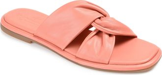 Journee Collection Journee Signature Womens Genuine Leather Kanndice Slip On Slide Sandals