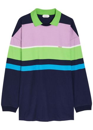 Versace Striped Cotton Mini Sweatshirt Dress - Multicoloured - 48 (UK16 / XL)