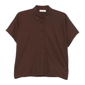Zanone Polo Shirts, female, Brown, Size: XS V Polo MC
