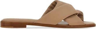 Ferragamo knot-detail leather slides - women - Calf Leather/Lambskin/Lambskin - 4.5C - Neutrals