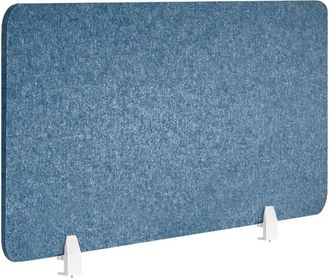 Beliani Desk Screen Blue PET Board Fabric Cover 120 x 50 cm Acoustic Screen Modular Mounting Clamps Home Office SPLIT