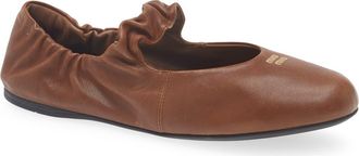 Miu Miu Ruched Ballerina Flat in Rovere at Nordstrom, Size 9Us