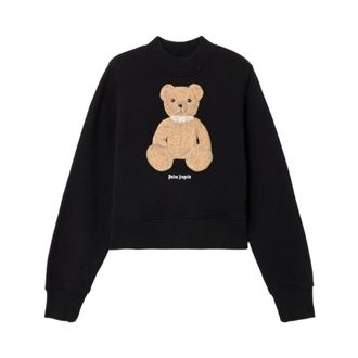 Palm Angels Bear Fitted Sweatshirt - Dames - Sweatshirts - Zwart - XS - Katoen - Hoodies & sweatvesten