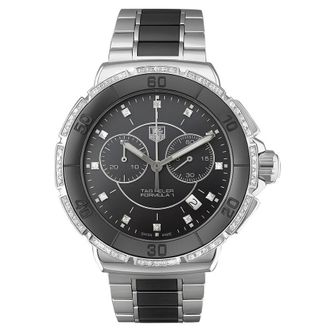 Tag Heuer Pre-owned Tag Heuer Formula 1 Chronograph Diamond Black Dial Unisex Watch CAH1212.BA0862