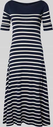 Lauren Ralph Lauren Midikleid mit U-Boot-Ausschnitt Modell MUNZIE in Marine, Gr&ouml;&szlig;e XXL