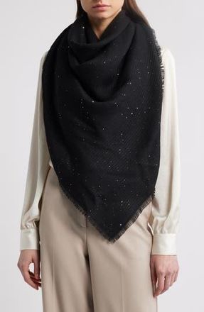Rag & Bone Stella Sequin Virgin Wool Blend Square Scarf in Black at Nordstrom Rack