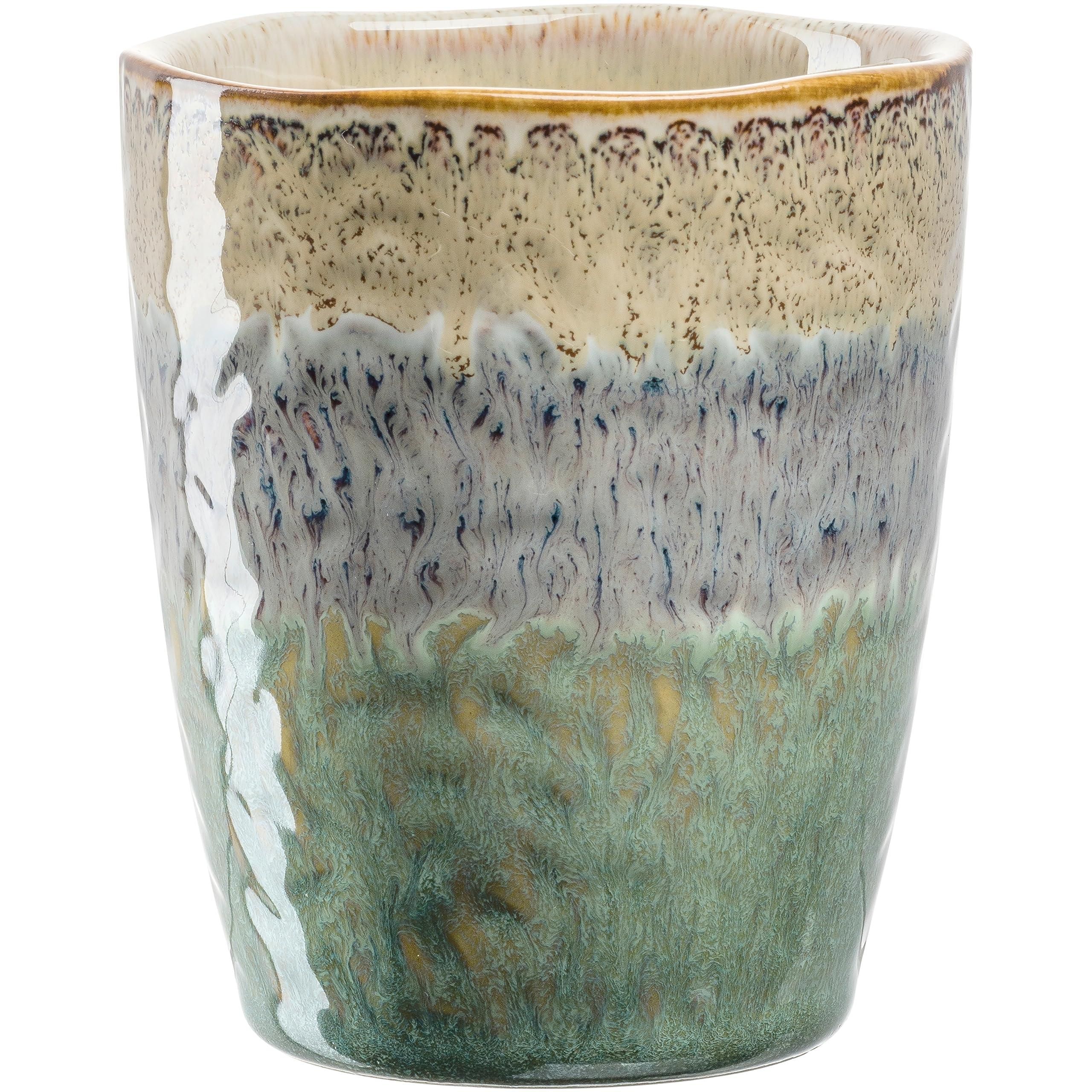 Riess Emaille Teller COUNTRY - 22cm Tiefer Teller Mit Hirsch Motiv In Grün/Beige