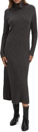 Reiss Cady Long Sleeve Wool Blend Rib Sweater Dress in Charcoal at Nordstrom Rack, Size X-Small