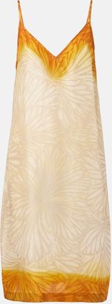 Dries Van Noten Abito sottoveste in seta con stampa