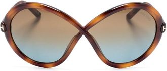 Tom Ford Eyewear Jada tortoiseshell butterfly-frame sunglasses - unisex - Acetate - 68 - Brown