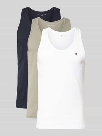 Tommy Hilfiger Regular Fit Tank Top aus reiner Baumwolle im 3er-Pack in Oliv, Gr&ouml;&szlig;e XXL