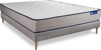 Actisom Somier Gris + Colch&oacute;n Con Espuma Viscoel&aacute;stica 180 X 220
