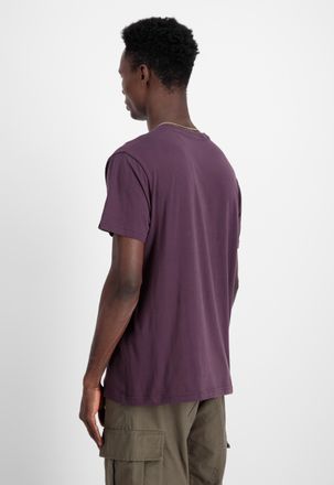 Alpha Industries T-Shirt ALPHA INDUSTRIES Alpha Label T-Shirt, Herren, Gr. XXL, lila (plum), Obermaterial: 100% Baumwolle, Shirts T-Shirt