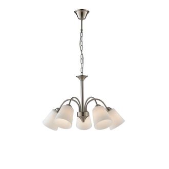 Netlighting 5 Light Multi Arm Pendant Ceiling Light Nickel 60x39cm in Grey | Size: 60x39 cm