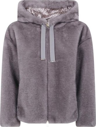 Herno Jassen, Dames, Roze, L, Polyester, Bomber Soft Faux Fur