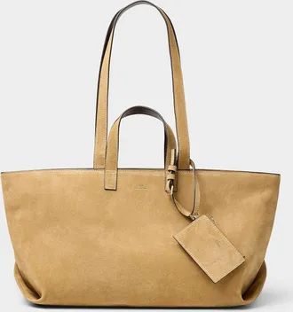 A.P.C. Womens Vera sable suede tote bag