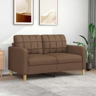 vidaXL Sof&aacute; De 2 Plazas De Tela Marr&oacute;n 140 Cm Vidaxl