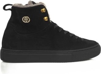 Cerruti Schoenen, Dames, Zwart, 36 EU, Leer, Zwarte Cowhide High Sneakers