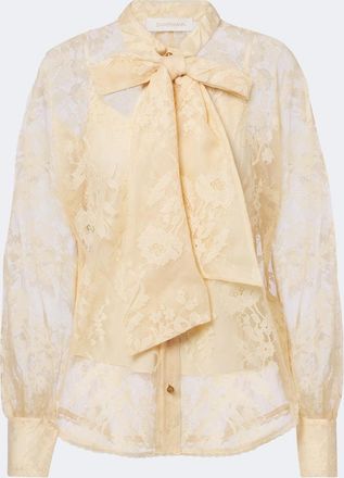 Zimmermann Valiant tie-neck lace blouse