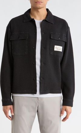 Brain Dead Waffle Knit Button-Up Shirt in Black at Nordstrom, Size Xx-Large