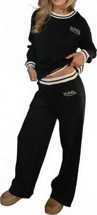 Vintage Havana Von Dutch Fleece Wide Leg Pants In Black