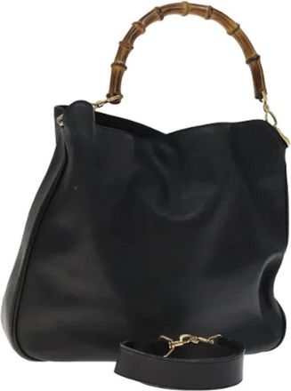 Gucci Tweedehands leren handtassen - Dames - Vintage Handtas - Zwart - ONE Size - Leer - Vintage