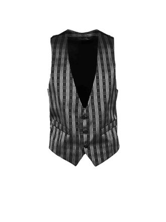 Alessandro Dell'Acqua Black/Grey Polyester Acetate Vest
