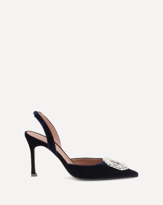 Amina Muaddi D&eacute;collet&eacute;s Slingback Camelia in velluto Woman 37.5