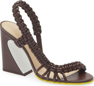 Fendi Arco Slingback Sandal in F1Vnn Mahogany Gial Bianco at Nordstrom, Size 5.5Us